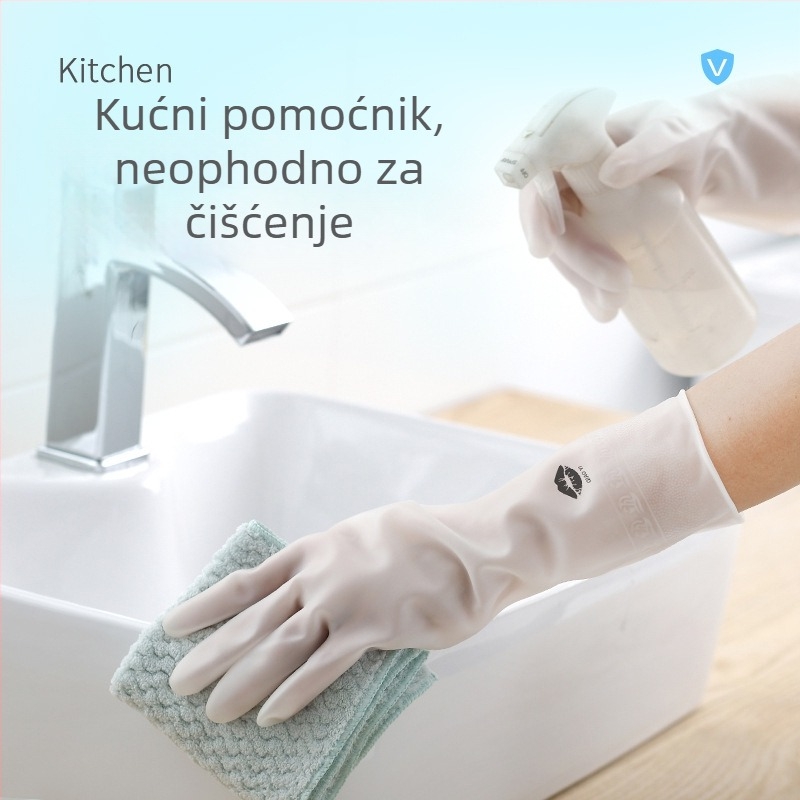 Ženske rukavice od lateksa za kuhinju, deblje, otporne na habanje, vodootporne, za pranje suđa i rublja