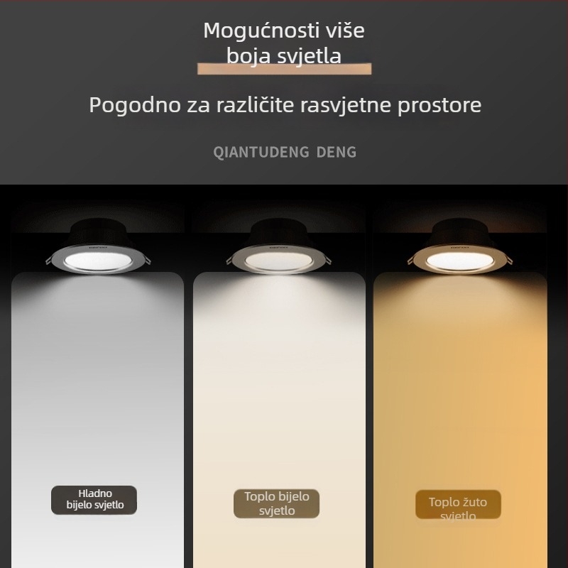 GOPO ugrađeni LED downlight A6LED, 5W–24W, komercijalno i uredsko osvjetljenje