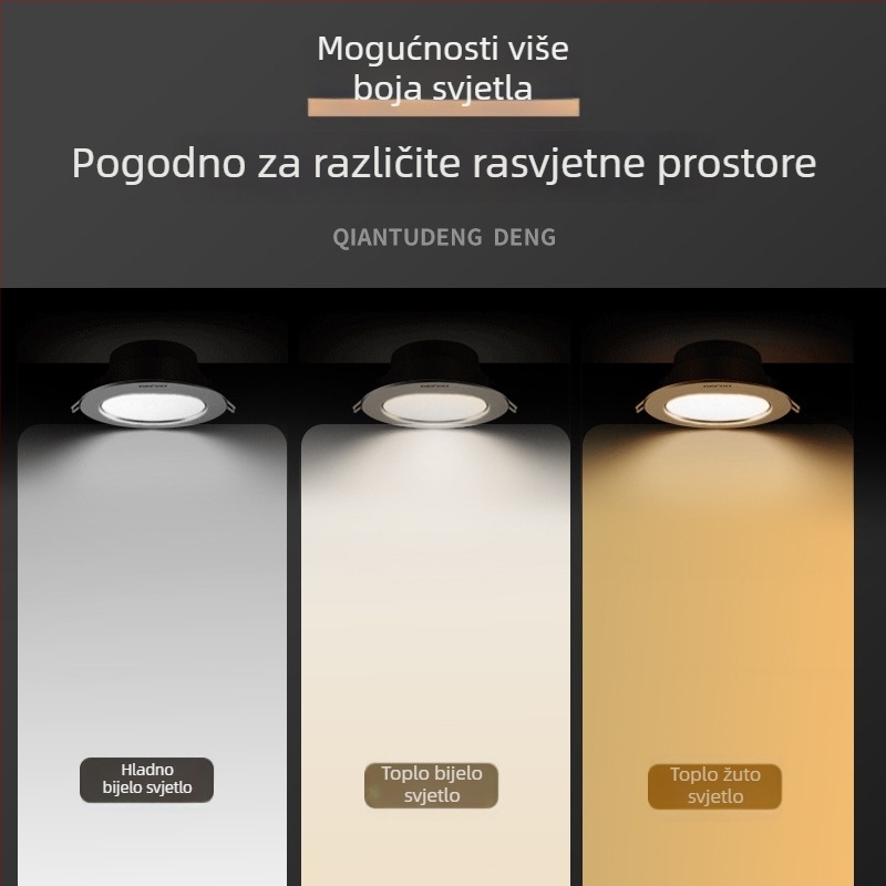 GOPO ugrađeni LED downlight A6LED, 5W–24W, komercijalno i uredsko osvjetljenje