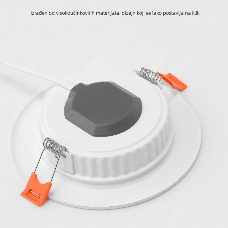 LED ugrađeni stropni downlight, 5W trobojno svjetlo s prigušivanjem za dnevni boravak i hodnik, Cat-Eye reflektor