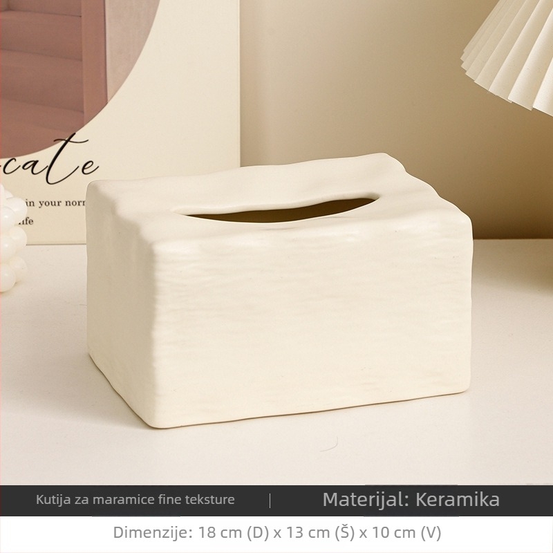 Keramička kutija za maramice za dnevni boravak – moderni minimalistički stil, elegantan dodatak za stol za kavu