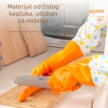 Duga PVC rukavica za kuhinju s fleece podstavom, za pranje posuđa i pranje odjeće, kućno čišćenje