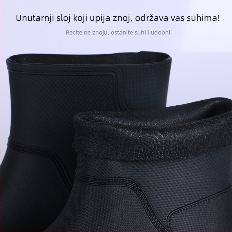 Muške čizme za kišu srednje visine – protuklizne, izdržljive, debela potplata, gumene radne čizme
