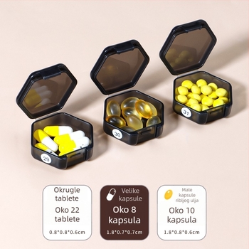 Kutija za tablete u boji duge sa 32 pretinca, odvojiva, za putovanja, plastični organizator tableta