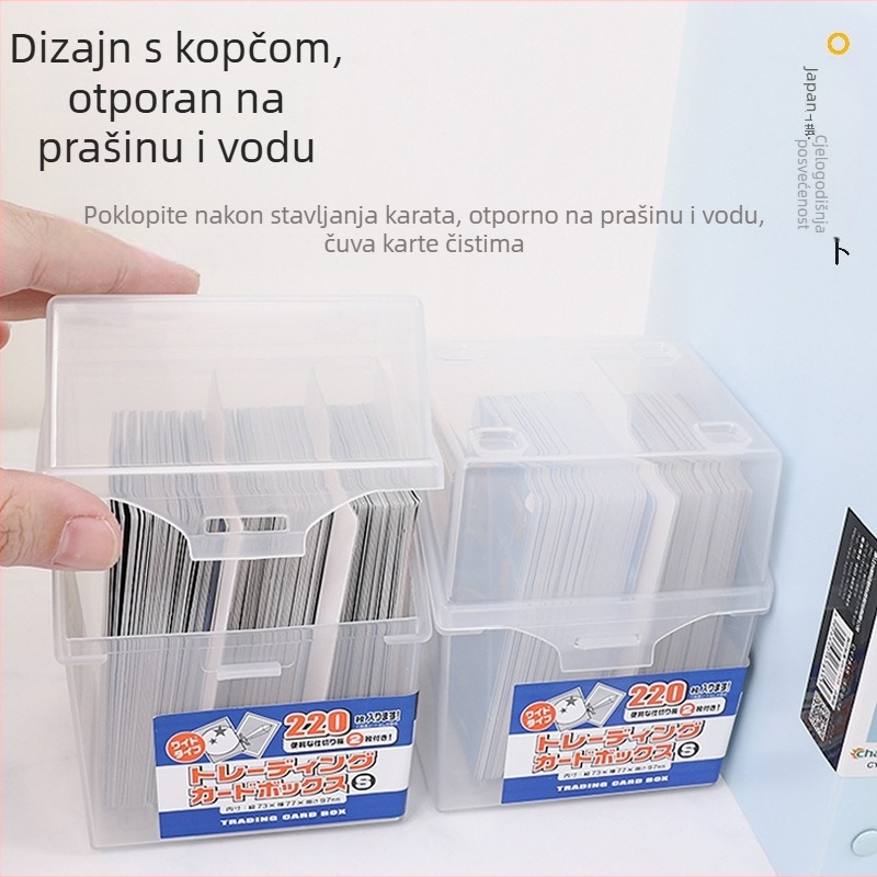 Yamada kutija za kartice s podijeljenim pretincima, prozirni stolni organizator za vizitke i karte za igru, tema vukodlak
