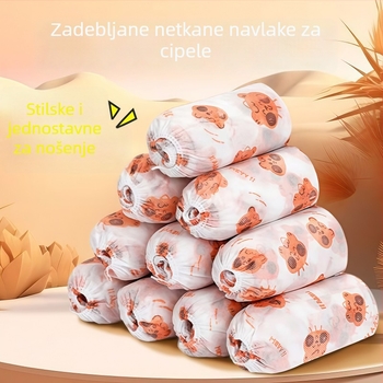 Jednokratne navlake za cipele s otiskom, od nepropusnog materijala, karikaturalan dizajn, debeli i otporni na habanje, unutarnja zaštita od prašine, za goste, studente i računalne sobe