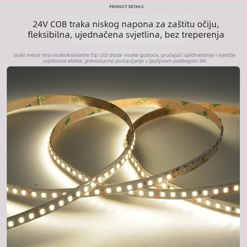Puri LED traka s punim spektrom zaštite očiju, za unutarnju uporabu u dnevnom boravku, stropna linearna traka niskog napona