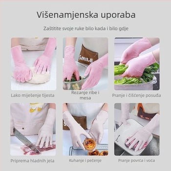 Jednokratne nitril rukavice, duge i otporne za pranje posuđa i kućno čišćenje