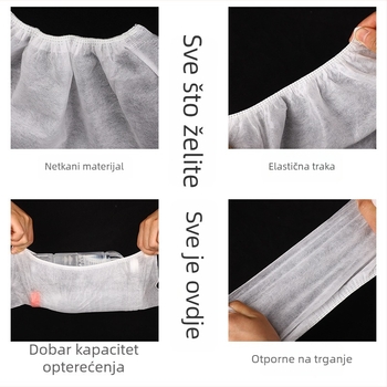 Jednokratne bijele navlake za obuću od netkanog materijala, debeli, za kućnu upotrebu, unutarnje prostore, protuklizne, zaštita od prašine