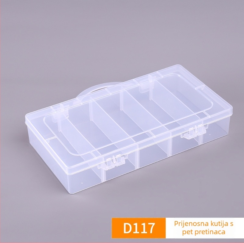 Prozirna plastična kutija za pohranu – prenosni all-in-one organizator za nakit, igračke i sitnice