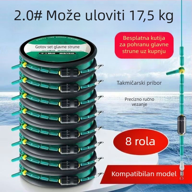 Poboljšana PE vlakna Toray — glavna linija, unaprijed vezani rigovi, komplet za natjecateljski ribolov velikih riba