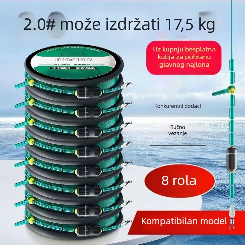 Poboljšana PE vlakna Toray — glavna linija, unaprijed vezani rigovi, komplet za natjecateljski ribolov velikih riba