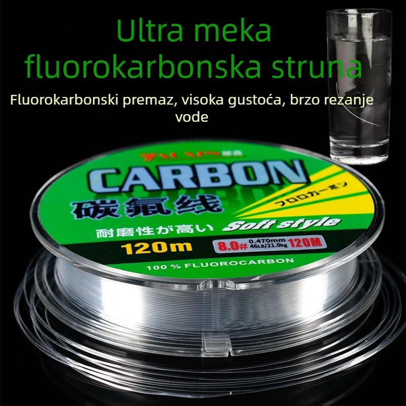 Yaoxin fluorokarbonska ribolovačka linija, 120 m, glavna linija, iznimno meka i otporna na habanje
