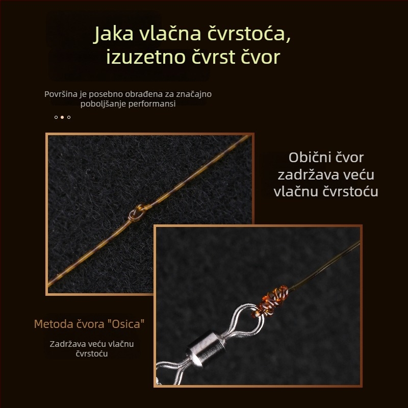 Nylon ribarska linija sa zlatnim točkama, glavna i pomoćna linija, 100 m