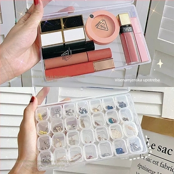 Prijenosna prozirna kutija za nakit za naušnice i ogrlice, kutija s pregradama, zaštita od oksidacije