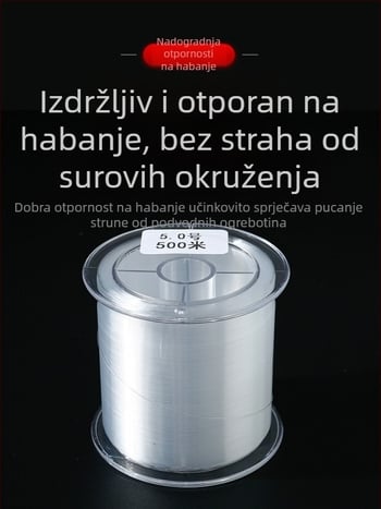 500 m najlonske ribolovne linije, prozirna kutija, visoke čvrstoće, pogodna za morski štap