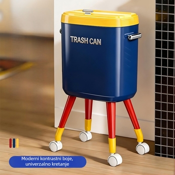Kuhinjski koš za smeće s kotačićima, veliki kapacitet (12 L+), ergonomski dizajn, luksuzan izgled, poklopac na pritisak