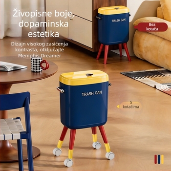 Kuhinjski koš za smeće s kotačićima, veliki kapacitet (12 L+), ergonomski dizajn, luksuzan izgled, poklopac na pritisak