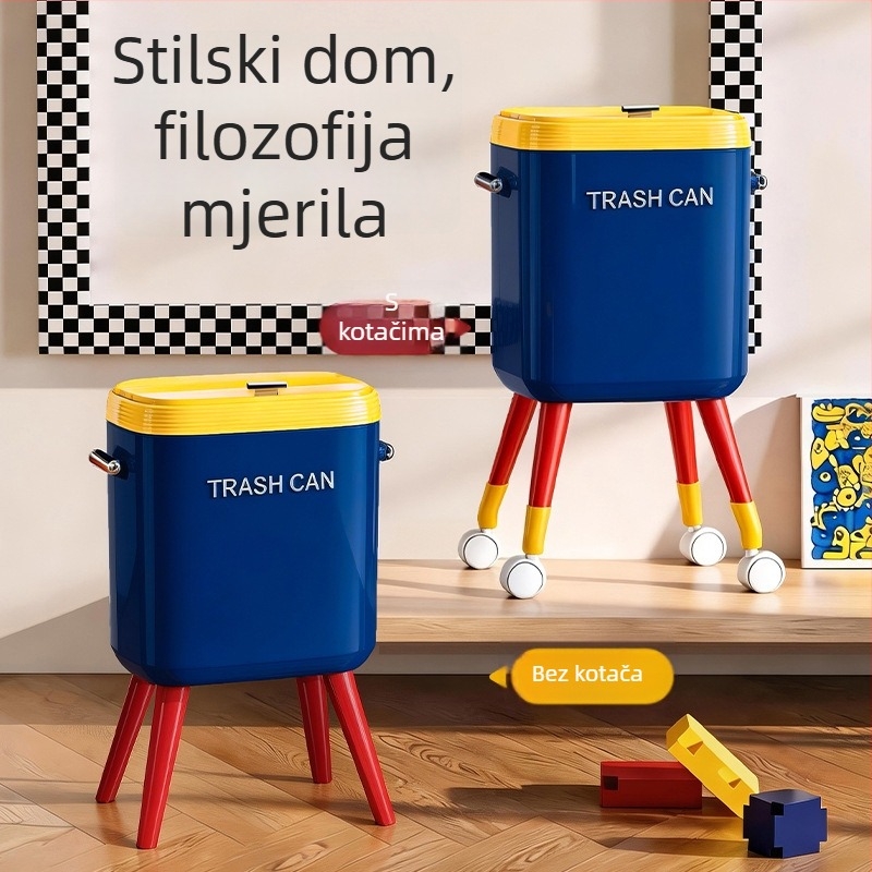 Kuhinjski koš za smeće s kotačićima, veliki kapacitet (12 L+), ergonomski dizajn, luksuzan izgled, poklopac na pritisak