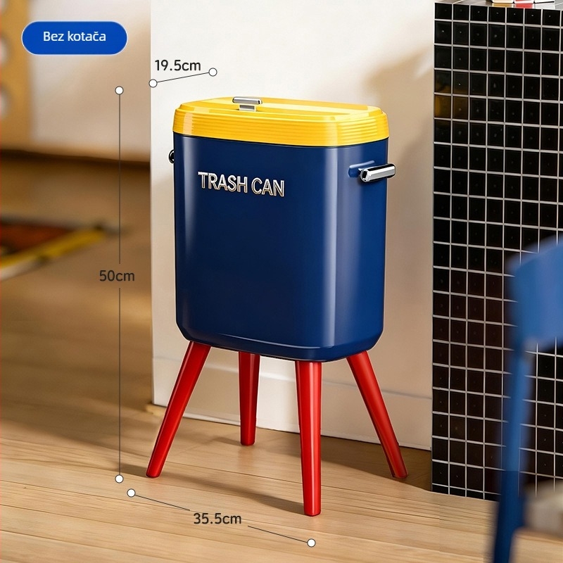 Kuhinjski koš za smeće s kotačićima, veliki kapacitet (12 L+), ergonomski dizajn, luksuzan izgled, poklopac na pritisak