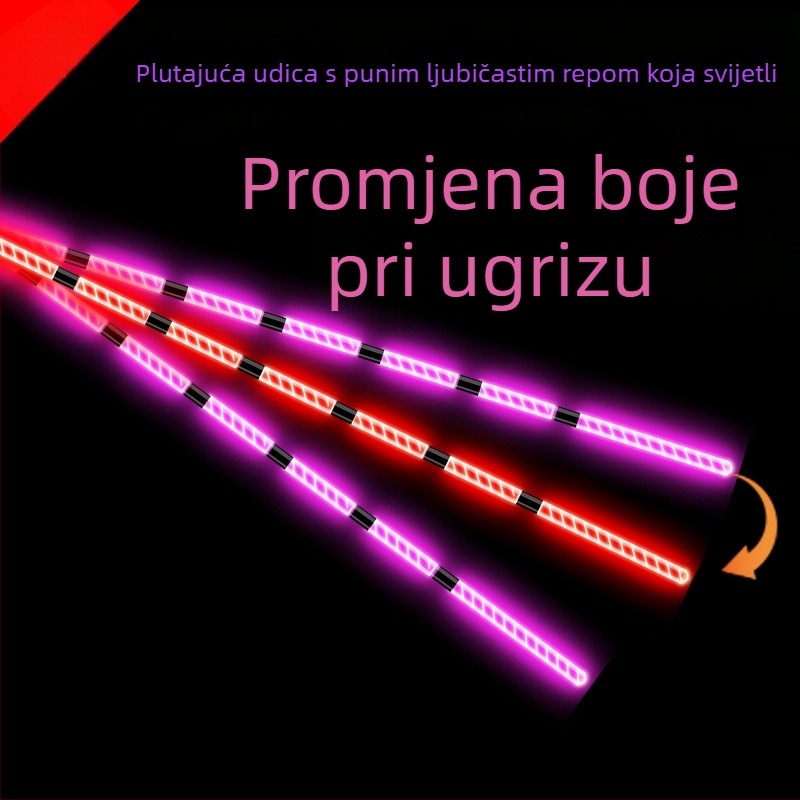 Noćni plovak s elektroničkim svjetlom, indikator ugriza mijenja boju, nježno svjetlo za zaštitu očiju, visoka osjetljivost, plovak za šarana