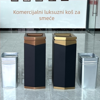 Nehrđajući čelični kvadratni pepeljara i kanta za smeće za lobby bolnica, holovi hotela i poslovne zgrade — luksuzni prilagodljivi spremnik za otpad