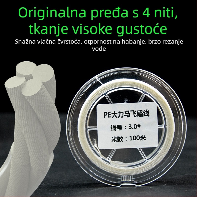 Shihe PE ribolovna najlona, 100 m, nosivost 15 kg, za tilapiju, otporna na ugriz