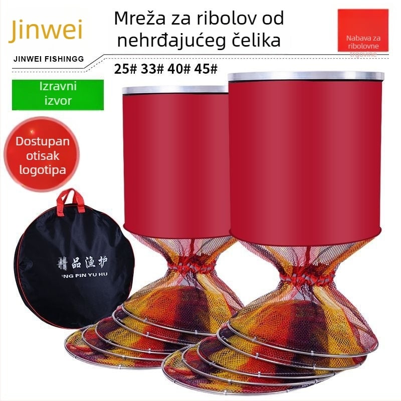 Zaštita ribe s dvostrukim čeličnim prstenom, nehrđajući čelik, gumirana površina, za ribolov štapom