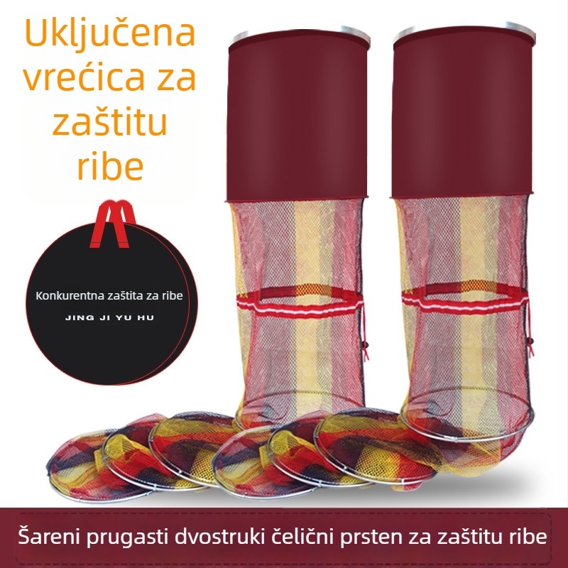 Zaštita ribe s dvostrukim čeličnim prstenom, nehrđajući čelik, gumirana površina, za ribolov štapom