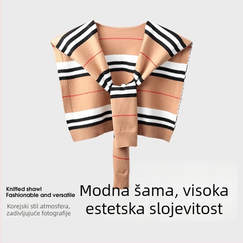 Pleteni šal-kapulja za proljeće i jesen, dekorativni dodatak ramenima, vrhunska kvaliteta