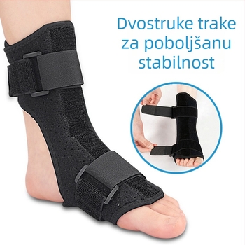 Aluminijska ortoza gležnja za pad stopala, prozračna elastična konstrukcija s Velcro kopčom, podesivi kompresijski remen za potplat