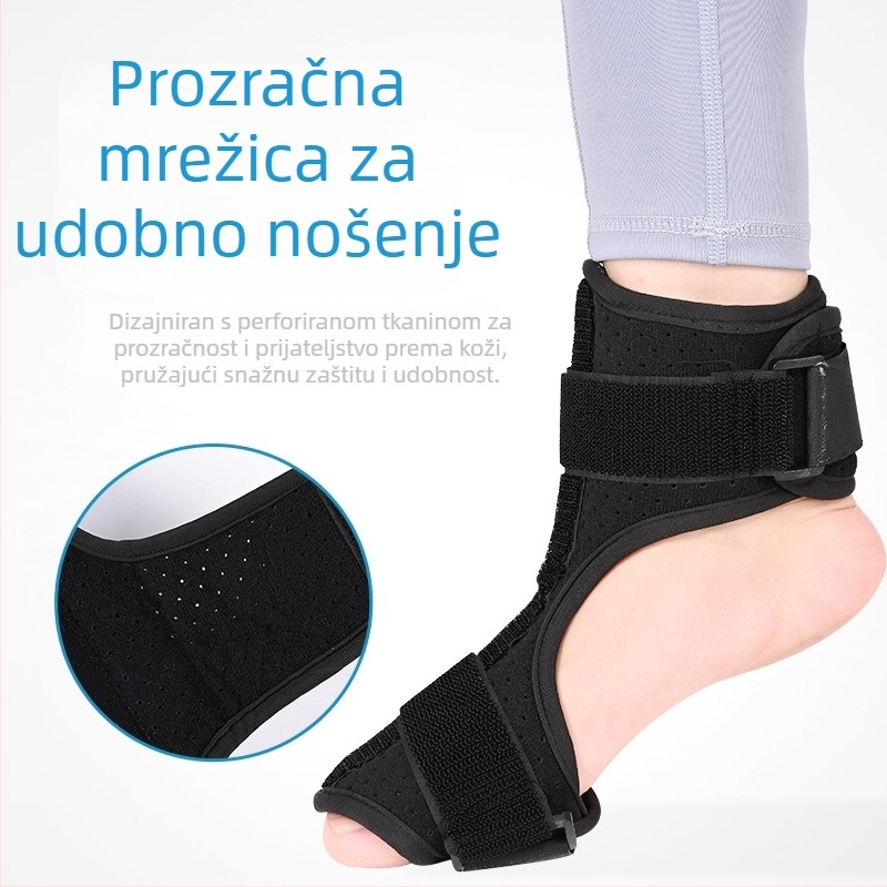 Aluminijska ortoza gležnja za pad stopala, prozračna elastična konstrukcija s Velcro kopčom, podesivi kompresijski remen za potplat