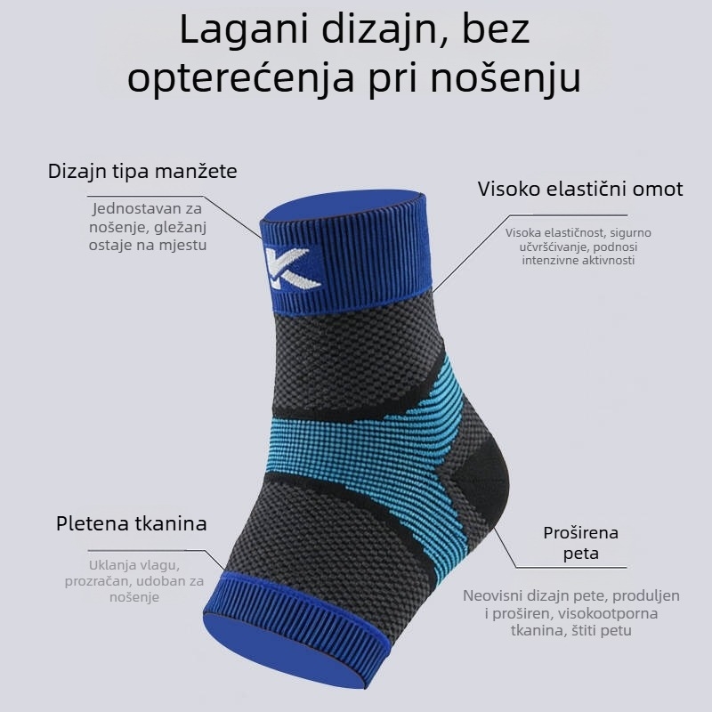 Pleteni gležni zglobni zavoj s visokom elastičnošću i prozračan, za muškarce i žene, trčanje, košarka, badminton