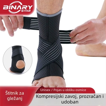 Zaštita gležnja s kompresijskim čarapama i zavojem, vanjska zaštita gležnja, unisex, planinarenje i aktivnosti na otvorenom
