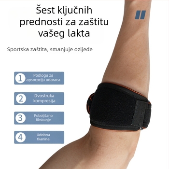Unisex kompresijski zavoj za lakat za sport i fitness — podrška zgloba lakta za tenis, badminton, košarku i golf