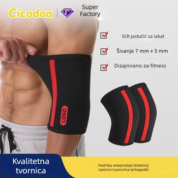 Zaštitnici za lakte za fitness i sport, 7mm/5mm neoprenski materijal, snaga trening, zaštita lakta pri dizanju tegova