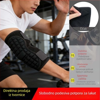 Prozračni kompresijski zavoj za lakat i zaštitnik ruke za košarku, badminton, tenis i fitness