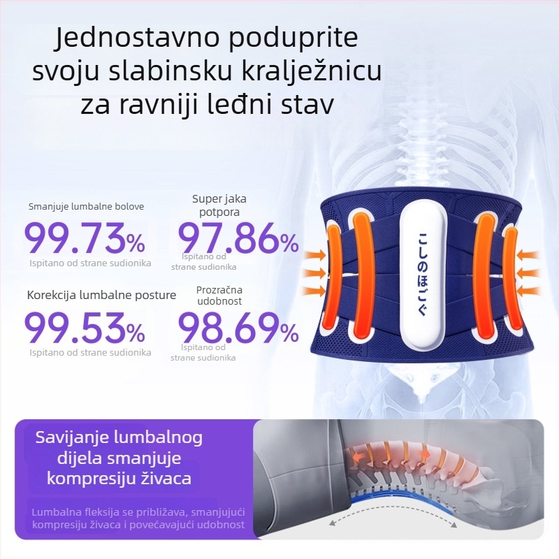Medicinski pojas za lumbalnu potporu za herniju diska, napetost lumbalnih mišića i bolovi u leđima, podrška struka, unisex