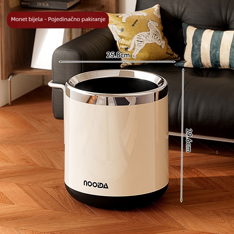 Nova kućni koš za smeće – visoka kvaliteta, elegantan dojam, cilindričan bez poklopca, 12 L, za dnevni boravak, spavaću sobu i kupaonicu