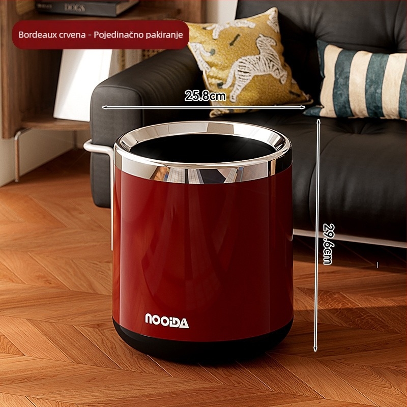 Nova kućni koš za smeće – visoka kvaliteta, elegantan dojam, cilindričan bez poklopca, 12 L, za dnevni boravak, spavaću sobu i kupaonicu