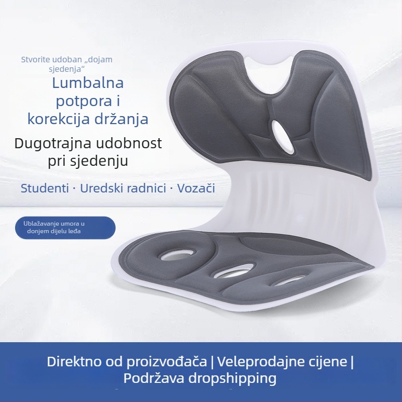 Ergonomični jastuk za podršku lumbalnom području za učenike, korekcija držanja dok sjede, lumbalna podrška za stol pri duljem sjedenju