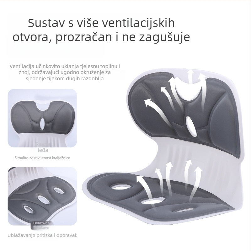 Ergonomični jastuk za podršku lumbalnom području za učenike, korekcija držanja dok sjede, lumbalna podrška za stol pri duljem sjedenju