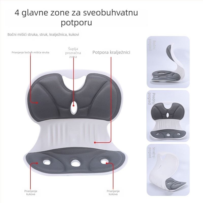 Ergonomični jastuk za podršku lumbalnom području za učenike, korekcija držanja dok sjede, lumbalna podrška za stol pri duljem sjedenju