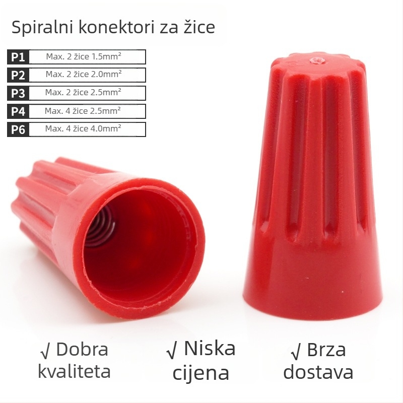 Spiralna krimp kapica, opružni terminallski spoj, rotirajući terminal blok P1/P2/P3/P4/P6