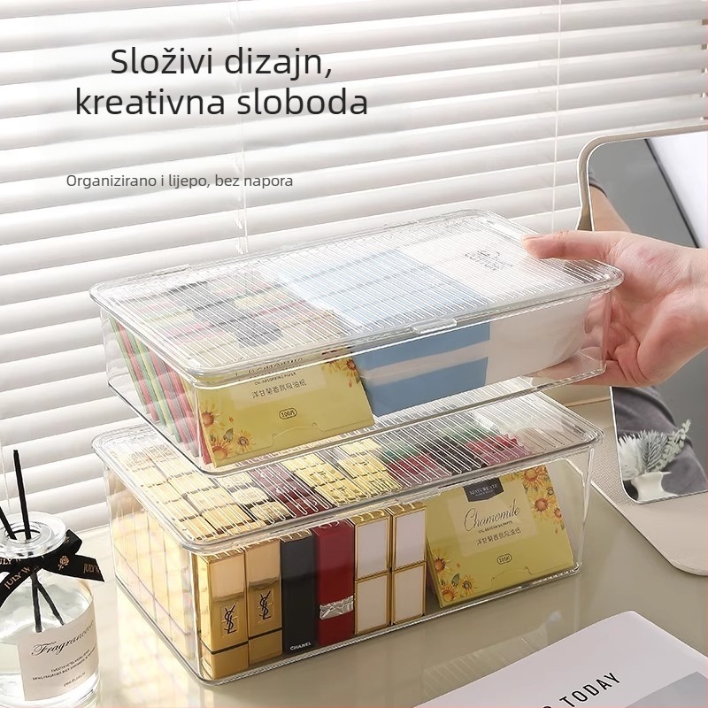 Prozirna akrilna kutija za kozmetiku i njegu kože, stolni organizator