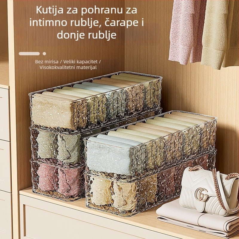 Podijeljena kutija za pohranu donjeg rublja s pet pretinaca, stolni organizator
