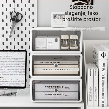 Stolna kutija za pohranu s fiokom za kozmetiku, nakit i školski pribor