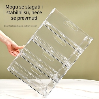 Prozirna sklopiva kutija za kozmetiku – organizator za pohranu, može se slagati