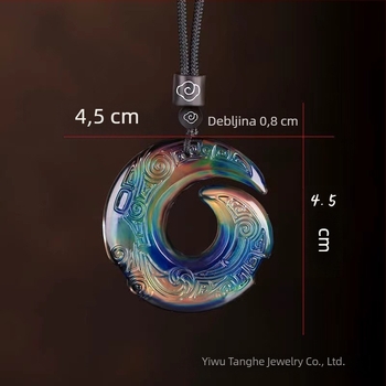 Unisex ogrlica s temperaturno osjetljivom promjenom boje, geometrijski dizajn s glaziranom površinom