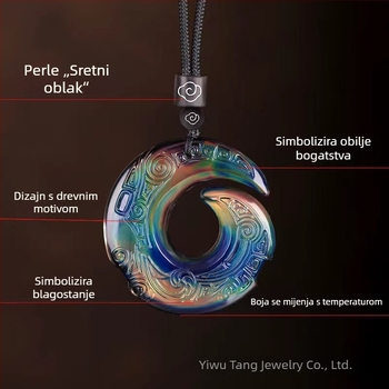 Unisex ogrlica s temperaturno osjetljivom promjenom boje, geometrijski dizajn s glaziranom površinom